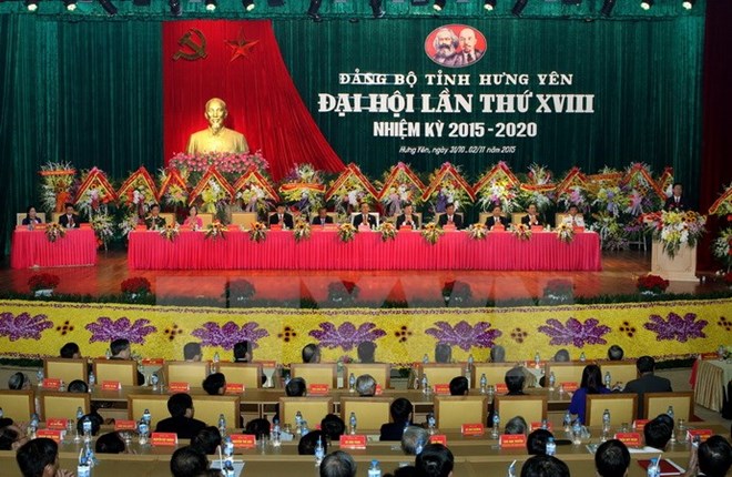 Quang cảnh Đại hội đại biểu Đảng bộ tỉnh Hưng Yên lần thứ XVIII. (Ảnh minh họa: Nguyễn Dân​/TTXVN)