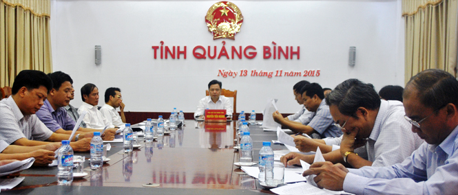 Toàn cảnh hội nghị tại điểm cầu tỉnh Quảng Bình.