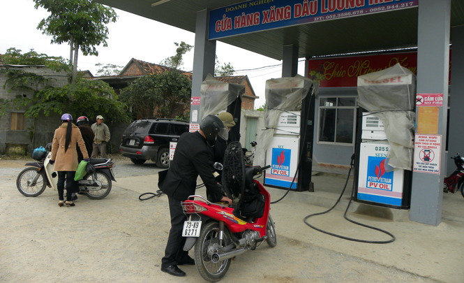 Cửa hàng xăng dầu ở xã Quảng Hòa, thị xã Ba Đồn.