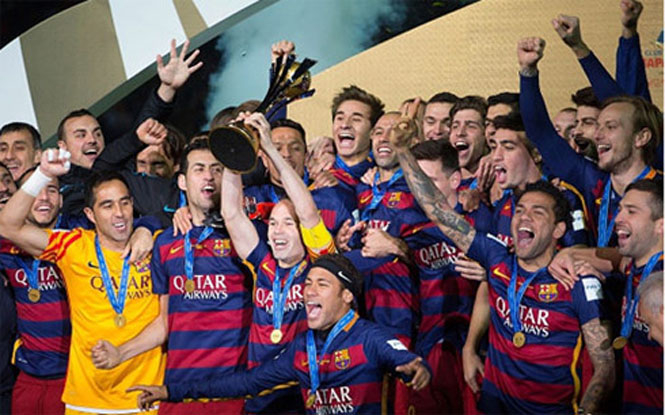  Barca giành 5 danh hiệu trong năm 2015 (Ảnh: Getty)