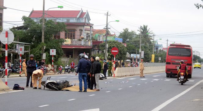 Hiện trường vụ tai nạn.