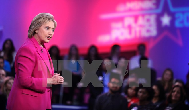 Bà Hillary Clinton phát biểu tại Las Vegas, Mỹ. (Nguồn: AFP/TTXVN)