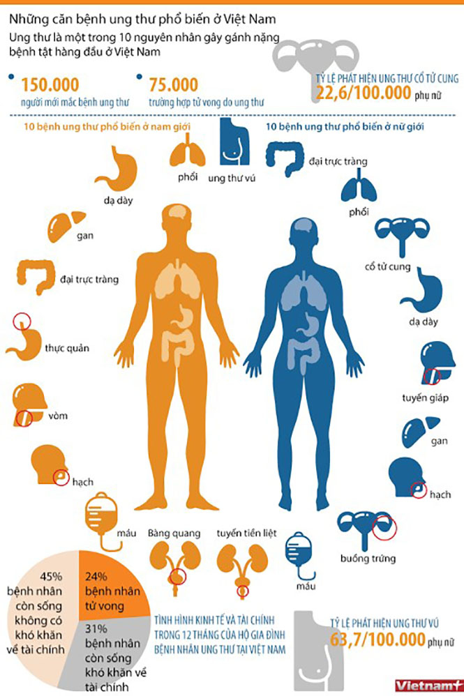 Những căn bệnh ung thư phổ biến ở Việt Nam