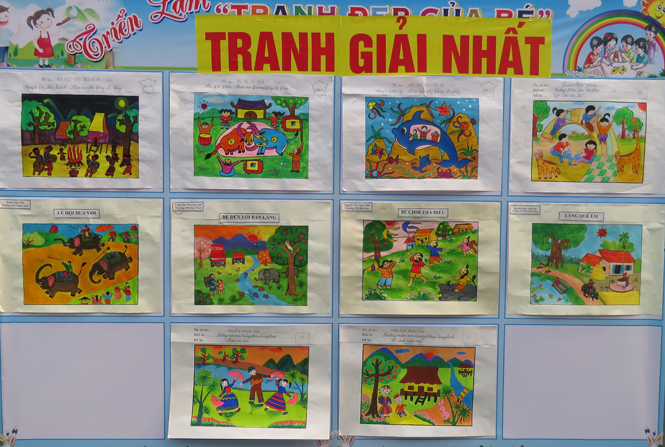 10 bức tranh đạt giải nhất tại triển lãm “Tranh đẹp của bé”.