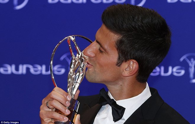  Novak Djokovic giành giải Nhân vật thể thao tiêu biểu năm. (Nguồn: Getty Images)