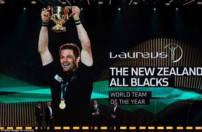 All Blacks của New Zealand nhận giải Đội tiêu biểu của năm. (Nguồn: Getty Images)