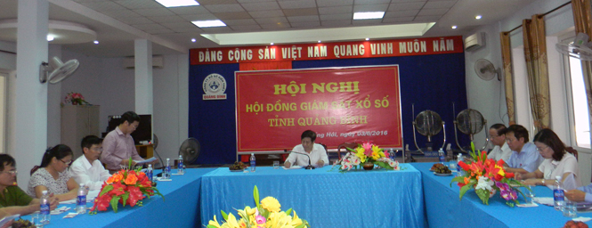 Các đại biểu tham dự hội nghị tổng kết hoạt động Hội đồng giám sát xổ số năm 2015 và 6 tháng đầu năm 2016; triển khai một số nhiệm vụ trong thời gian tiếp theo.  