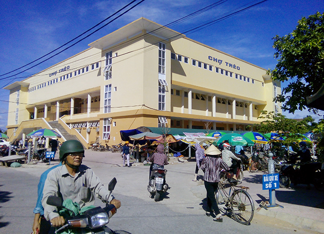 Chợ Tréo (Lệ Thủy) được đầu tư khang trang tạo điều kiện thuận lợi cho tiểu thương kinh doanh.