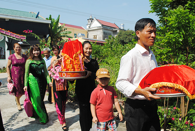  Một đám cưới thực hiện nếp sống mới ở làng quê.                           Ảnh: P.V