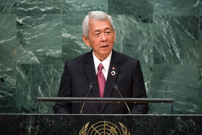 Ngoại trưởng Philippines Perfecto Yasay phát biểu tại diễn đàn Liên hợp quốc. (Nguồn: UN)