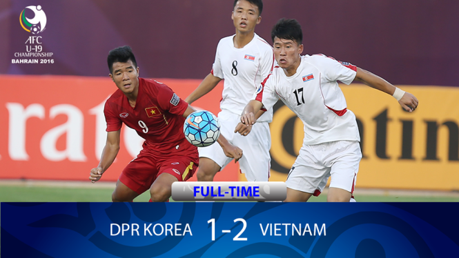 Đội U-19 VN (áo đỏ) có chiến thắng ở trận ra quân giải U-19 châu Á. Ảnh: AFC