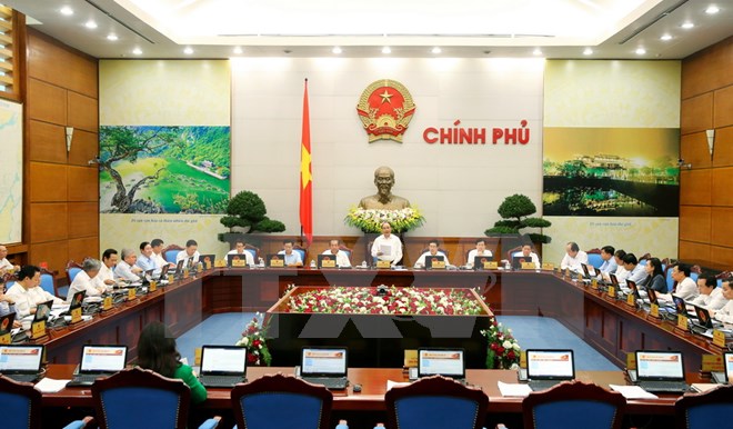 Toàn cảnh Phiên họp Chính phủ thường kỳ tháng 10 năm 2016. (Ảnh: Thống Nhất/TTXVN)