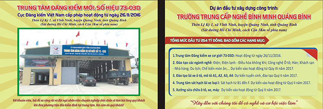 Trung tâm đăng kiểm là hạng mục công trình đầu tiên được đưa vào sử dụng của Trường trung cấp nghề Bình Minh.