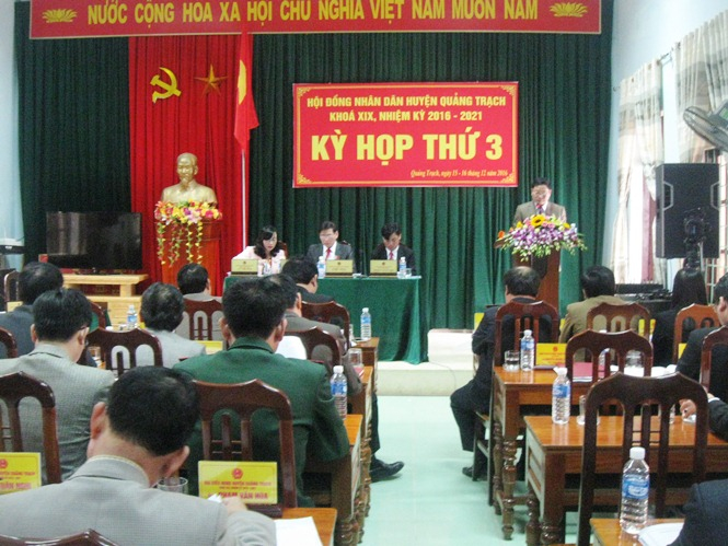 Toàn cảnh kỳ họp thứ 3 HĐND huyện Quảng Trạch khóa XIX