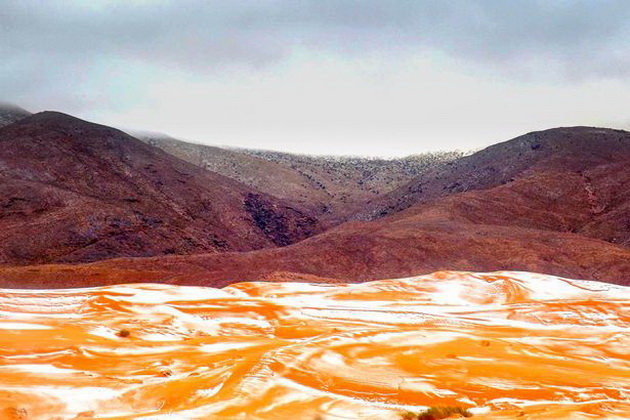 Lần đầu tiên Sahara có tuyết rơi là năm 1979 - Ảnh: Geoff Robinson