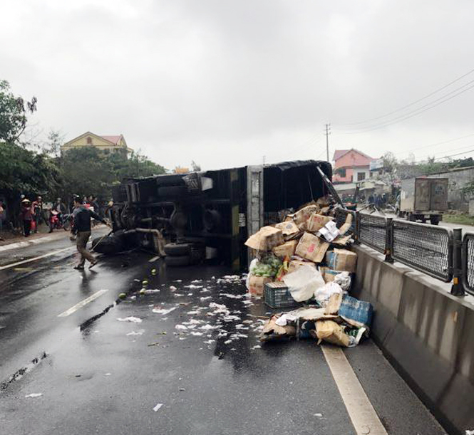 Hiện trường vụ tai nạn.