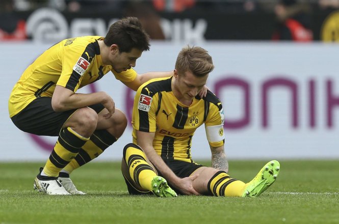 Marco Reus (phai không thể góp mặt trong trận đấu với Benfica vì chấn thương. Ảnh: Getty Images