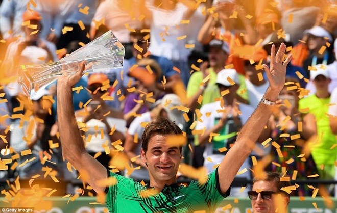 Federer lần thứ ba vô địch Miami Open. (Nguồn: Getty Images)