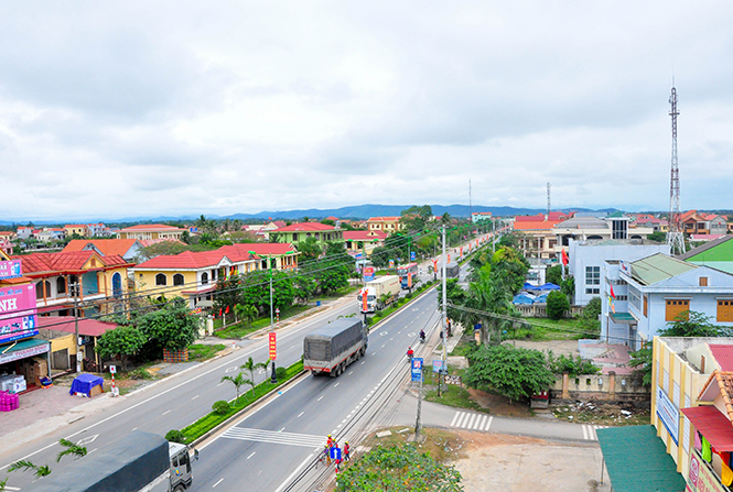 Hạ tầng đô thị huyện Bố Trạch ngày càng hiện đại, khang trang.