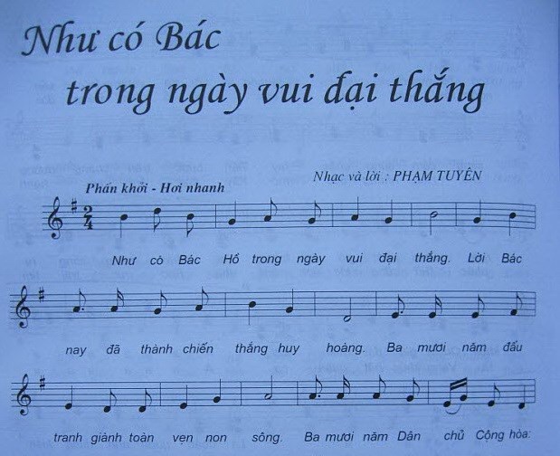 Lời bài hát 'Như có Bác trong ngày vui đại thắng.'