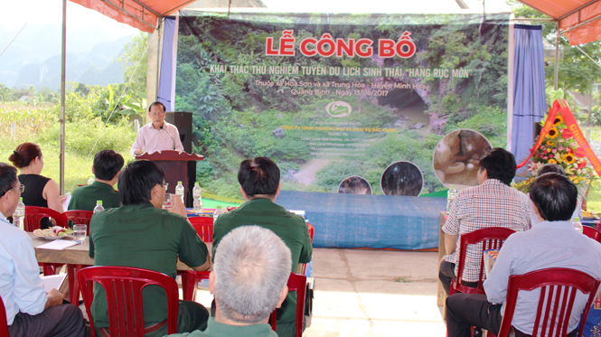 Lễ công bố khai thác thử nghiệm tuyến du lịch khám phá thiên nhiên Hóa Sơn-hang Rục Mòn.