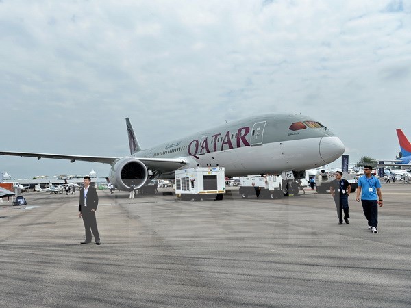 Máy bay Boeing B787 của Hãng Qatar Airways. (Ảnh: AFP/TTXVN)