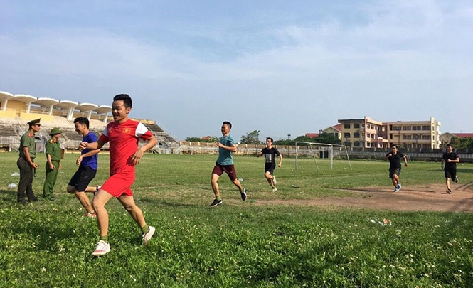 Nội dung kiểm tra chạy 1.500m nam.