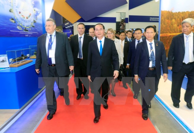 Chủ tịch nước Trần Đại Quang kết thúc chuyến thăm Liên bang Nga. (Ảnh: Nhan Sáng/TTXVN)