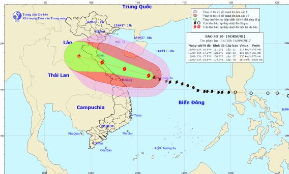 Sức gió mạnh nhất ở vùng gần tâm bão mạnh cấp 11-12, giật cấp 15