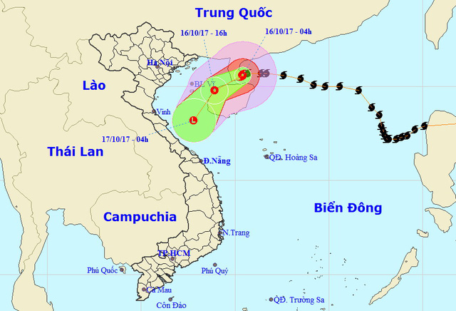  Sơ đồ dự báo hướng đi bão số 11 - Ảnh: Trung tâm dự báo khí tượng thủy văn Trung ương