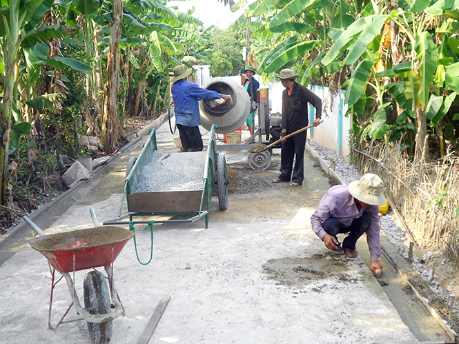 Bê tông hóa giao thông nông thôn được chọn làm khâu đột phá trong xây dựng nông thôn mới của huyện Lệ Thủy.