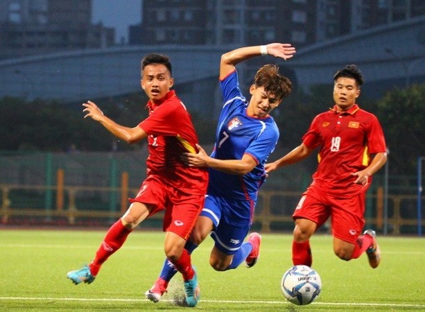 U19 Việt Nam (áo đỏ) giành vé dự vòng chung kết U19 châu Á. (Nguồn: AFC)