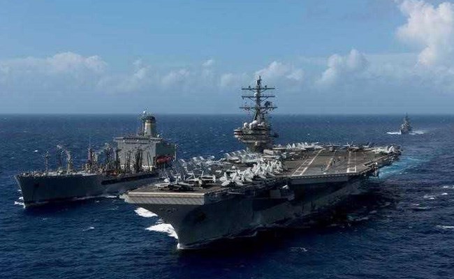 Tàu USS Ronald Reagan tham gia cuộc tập trận. (Nguồn: Reuters)