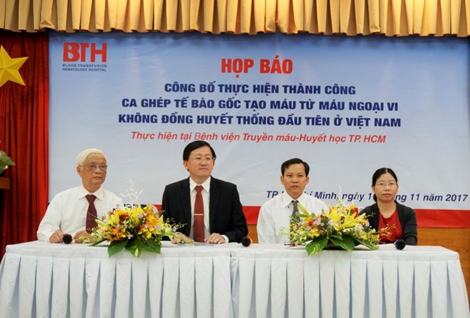 Buổi họp báo công bố của Bệnh viện Huyết học TP.HCM (Nguồn: bthh.org)