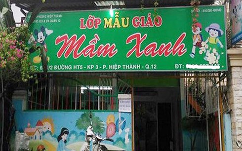  Lớp mẫu giáo Mầm Xanh - nơi diễn ra vụ việc bạo hành trẻ (ảnh cắt từ clip)