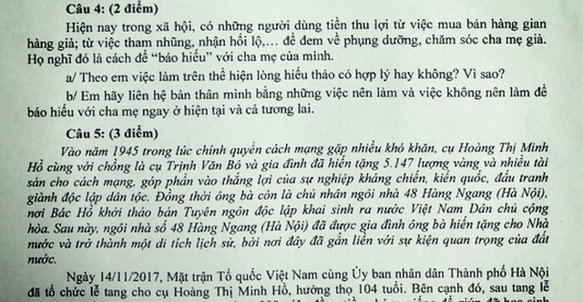  Đề kiểm tra giáo dục công dân dành cho học sinh lớp 9 của Phòng GD-ĐT Quận 3, TP.HCM