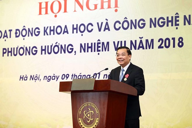 Bộ trưởng Bộ Khoa học và Công nghệ Chu Ngọc Anh cho biết, chỉ số đổi mới sáng tạo toàn cầu của Việt Nam tăng 12 bậc, xếp thứ 47/127 quốc gia và nền kinh tế. (Ảnh: CTV/Vietnam+)