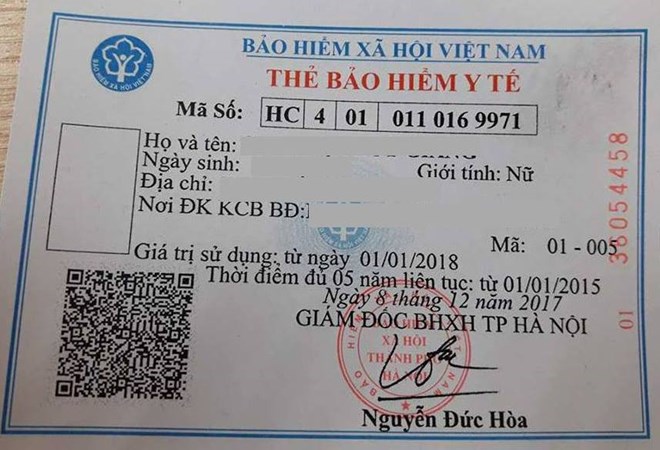  Mẫu thẻ bảo hiểm y tế mới nhất. (Ảnh: PV/Vietnam+)