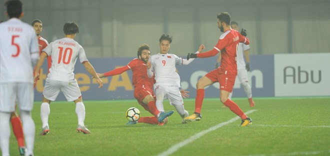 U23 Việt Nam (áo trắng) giành vé vào tứ kết U23 châu Á. (Nguồn: AFC)