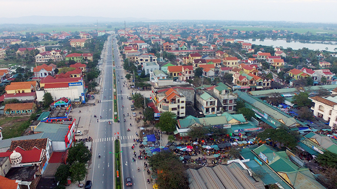 Một góc trung tâm huyện Bố Trạch.