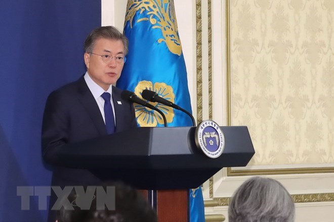 Tổng thống Hàn Quốc Moon Jae-in. (Nguồn: Yonhap/TTXVN)