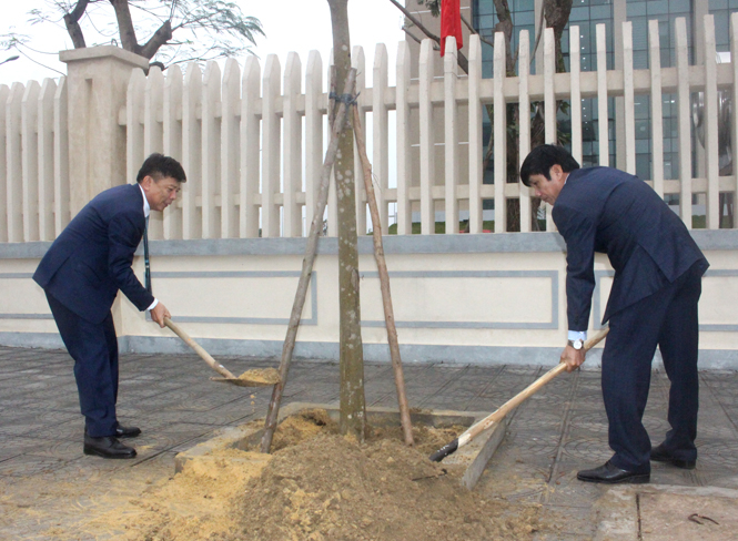  Đồng chí Nguyễn Hữu Hoài, Phó Bí thư Tỉnh ủy, Chủ tịch UBND tỉnh tham gia Tết trồng cây “Đời đời nhớ ơn Bác Hồ”.