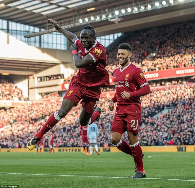 Mane ghi 1 bàn trong chiến thắng vùi dập của Liverpool. (Nguồn: DM)