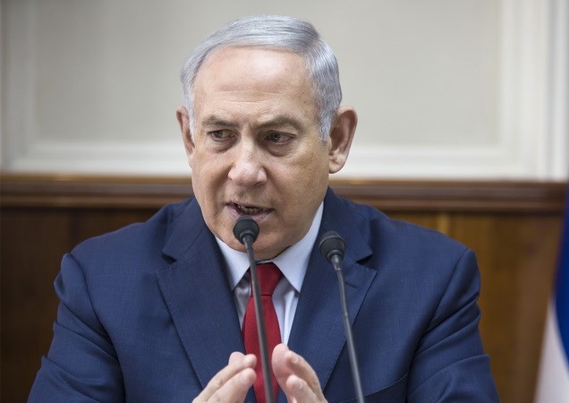 Thủ tướng Israel Benjamin Netanyahu trong cuộc họp nội các ở Jerusalem. (Nguồn: AFP/TTXVN)