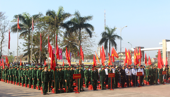 Các tân binh huyện Lệ Thủy trong ngày hội tòng quân