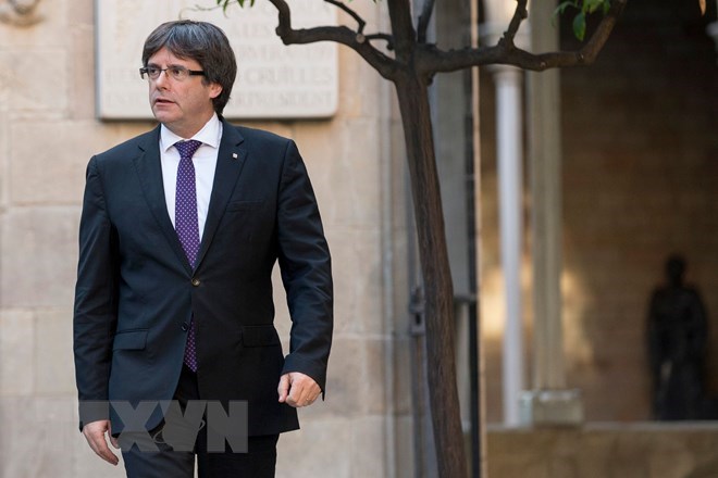 Thủ hiến bị phế truất Carles Puigdemont. (Nguồn: AFP/TTXVN)