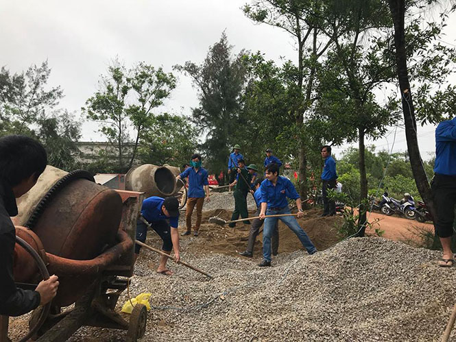 Công trình có sự tham gia của đong đảo đoàn viên thanh niên trên địa bàn huyện