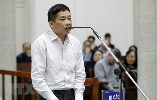 Bị cáo Ninh Văn Quỳnh, nguyên Kế toán trưởng kiêm Trưởng ban Tài chính kế toán và Kiểm toán PVN. (Ảnh: Văn Điệp/TTXVN)