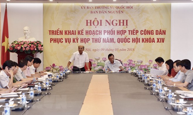 Phó Trưởng ban Dân nguyện của Quốc hội Đỗ Văn Đương phát biểu tại hội nghị. (Ảnh: Lâm Khánh/TTXVN)