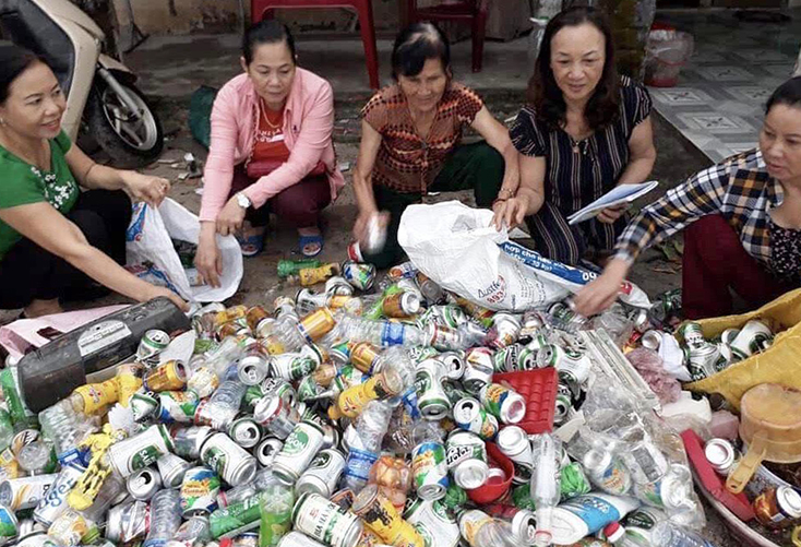 Thành quả thu gom phế liệu của các thành viên mô hình 